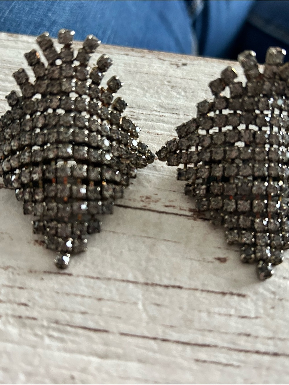 4/$100 MUSI Rhinestone Cluster Statement SHOE CHARMS - Gunmetal Sparkle